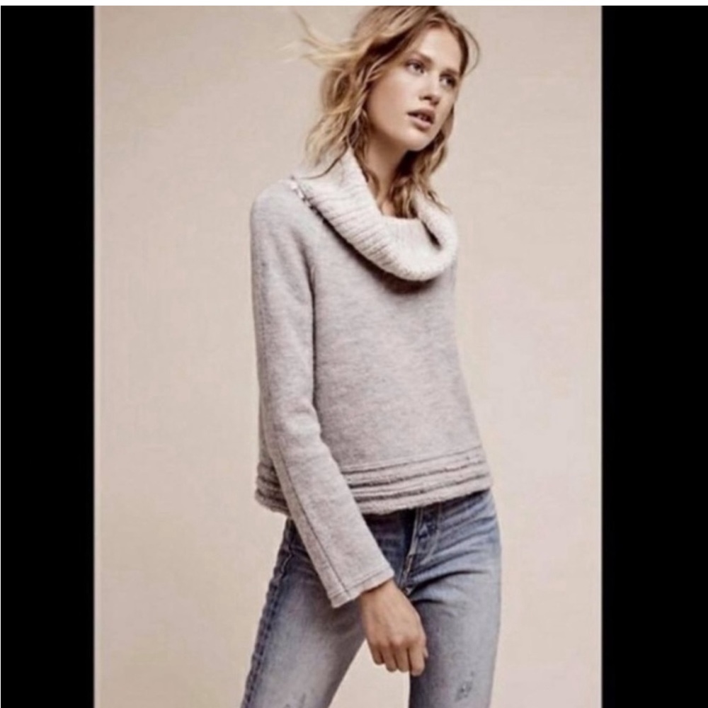Sleeping on Snow Wool Sweater With Knit Cowl S